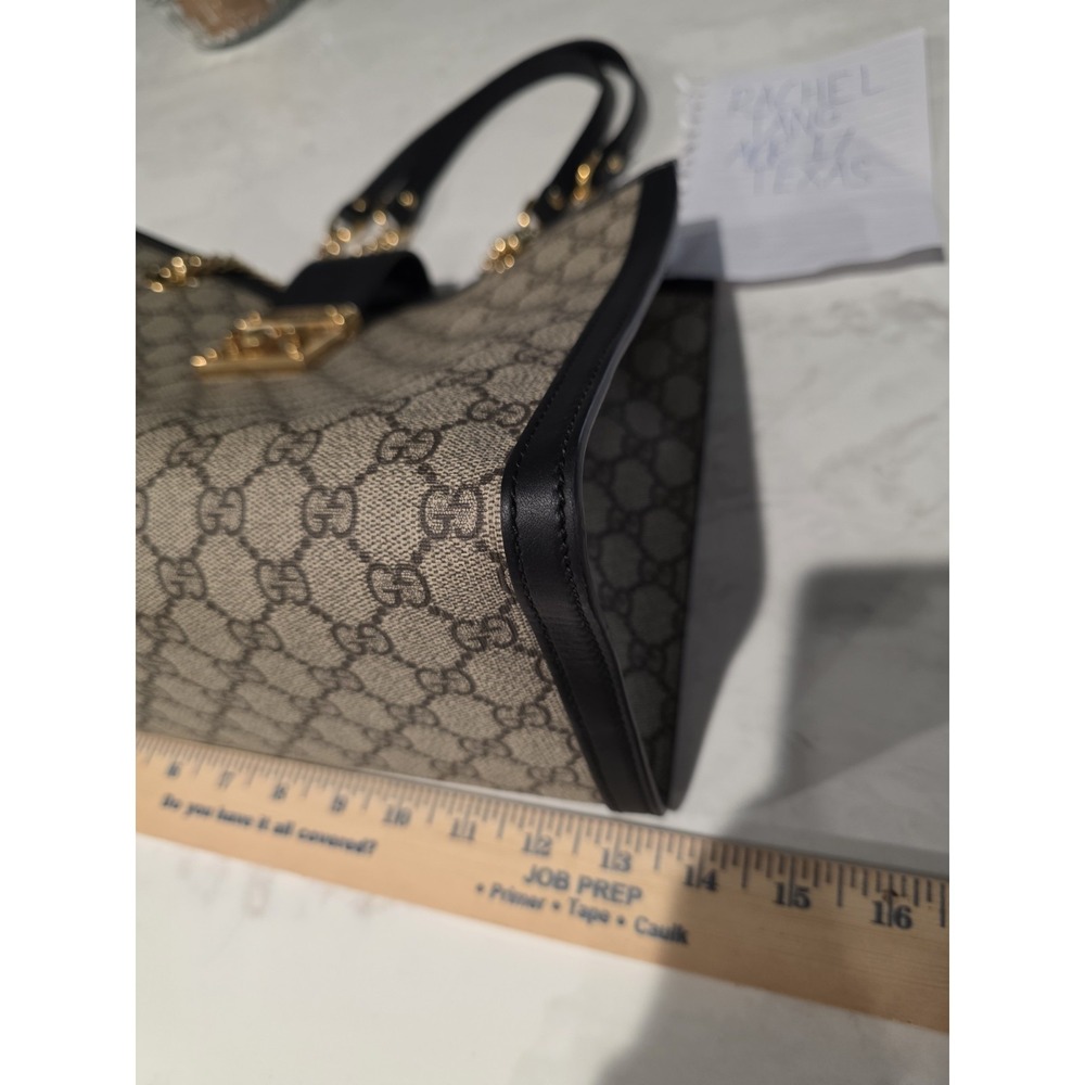 GUCCI GG Supreme Monogram Medium Padlock Tote Green Bag Authentic with Packaging - Picture 7 of 16
